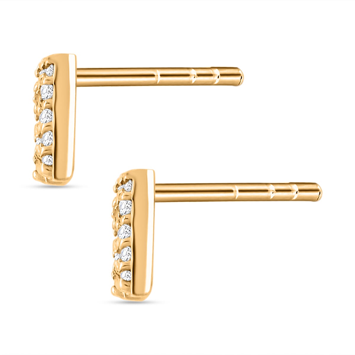 Luxuriant Lab Grown Diamond 0.10 ctw Initial M Earrings in 10K Yellow Gold image number 3
