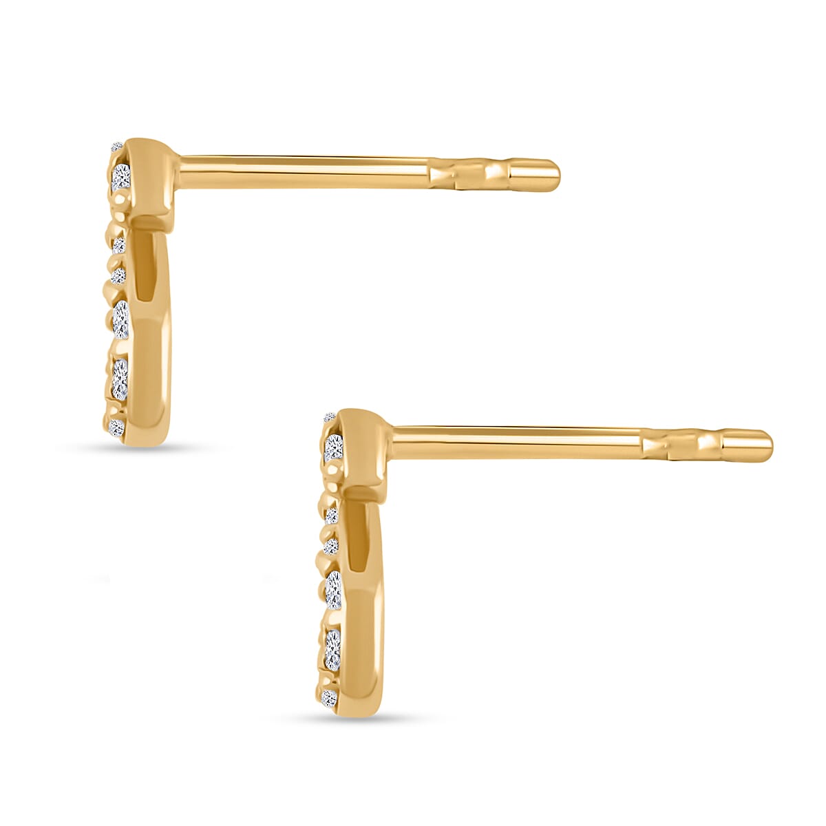 Luxuriant Lab Grown Diamond 0.10 ctw Initial S Earrings in 10K Yellow Gold image number 3