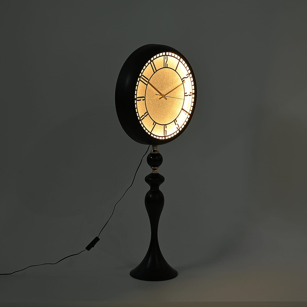 Black 83CM Wall Clock with Cob Light Belt image number 1
