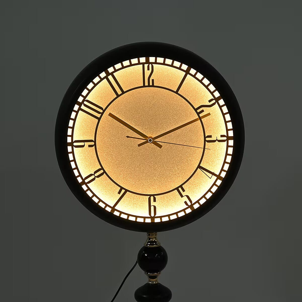 Black 83CM Wall Clock with Cob Light Belt image number 2