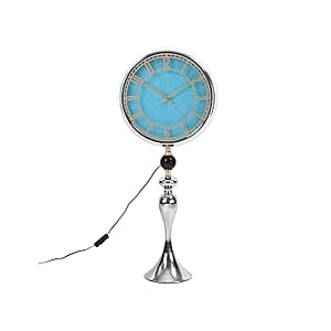Silver 83CM Wall Clock with Cob Light Belt