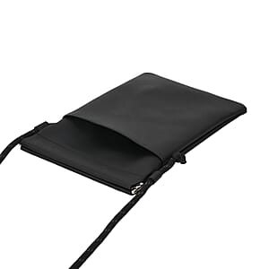 Livmore Set of 4 Black, Pink, Blue and Brown Faux Leather Pouch with Cort