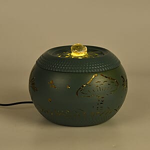 Blue Indoor Water Fountain with 4pcs Warm Yellow LED Lights