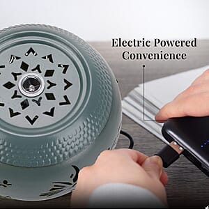 Blue Indoor Water Fountain with 4pcs Warm Yellow LED Lights