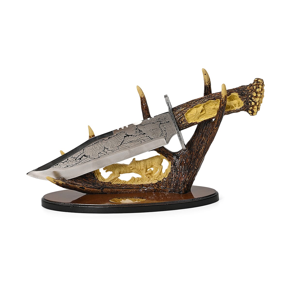 Yellow Wolf Stainless Steel Blade Knife with Holder image number 0
