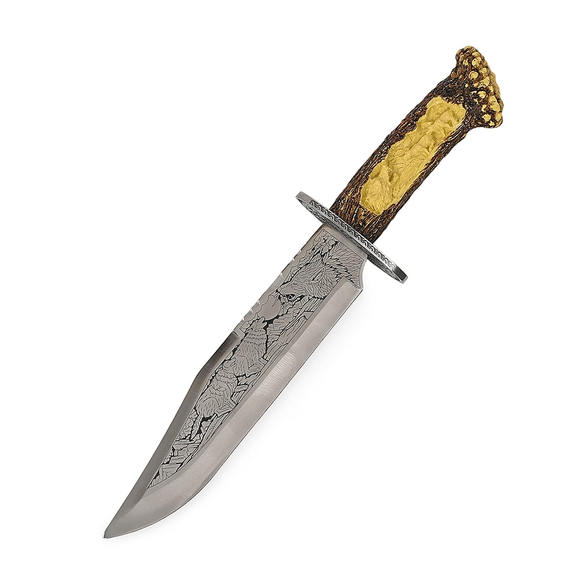 Yellow Wolf Stainless Steel Blade Knife with Holder image number 1