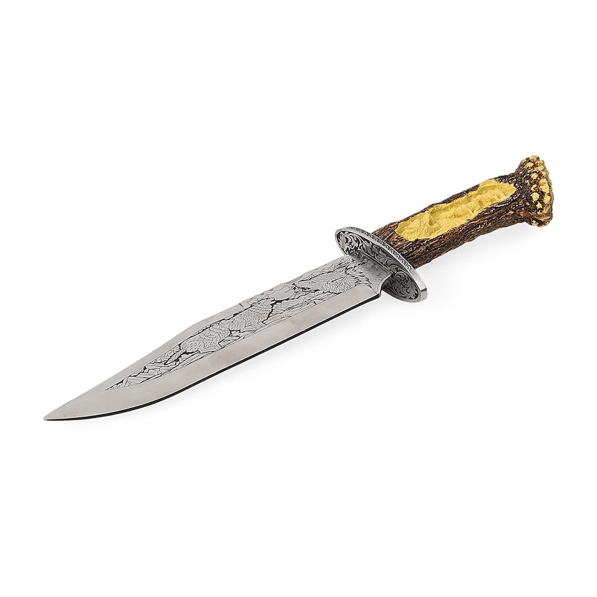 Yellow Wolf Stainless Steel Blade Knife with Holder image number 2