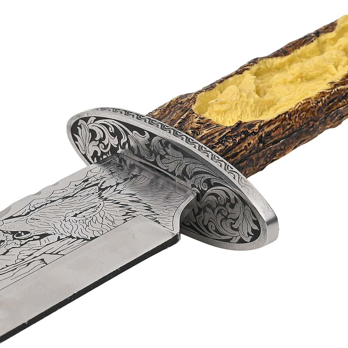 Yellow Wolf Stainless Steel Blade Knife with Holder image number 3