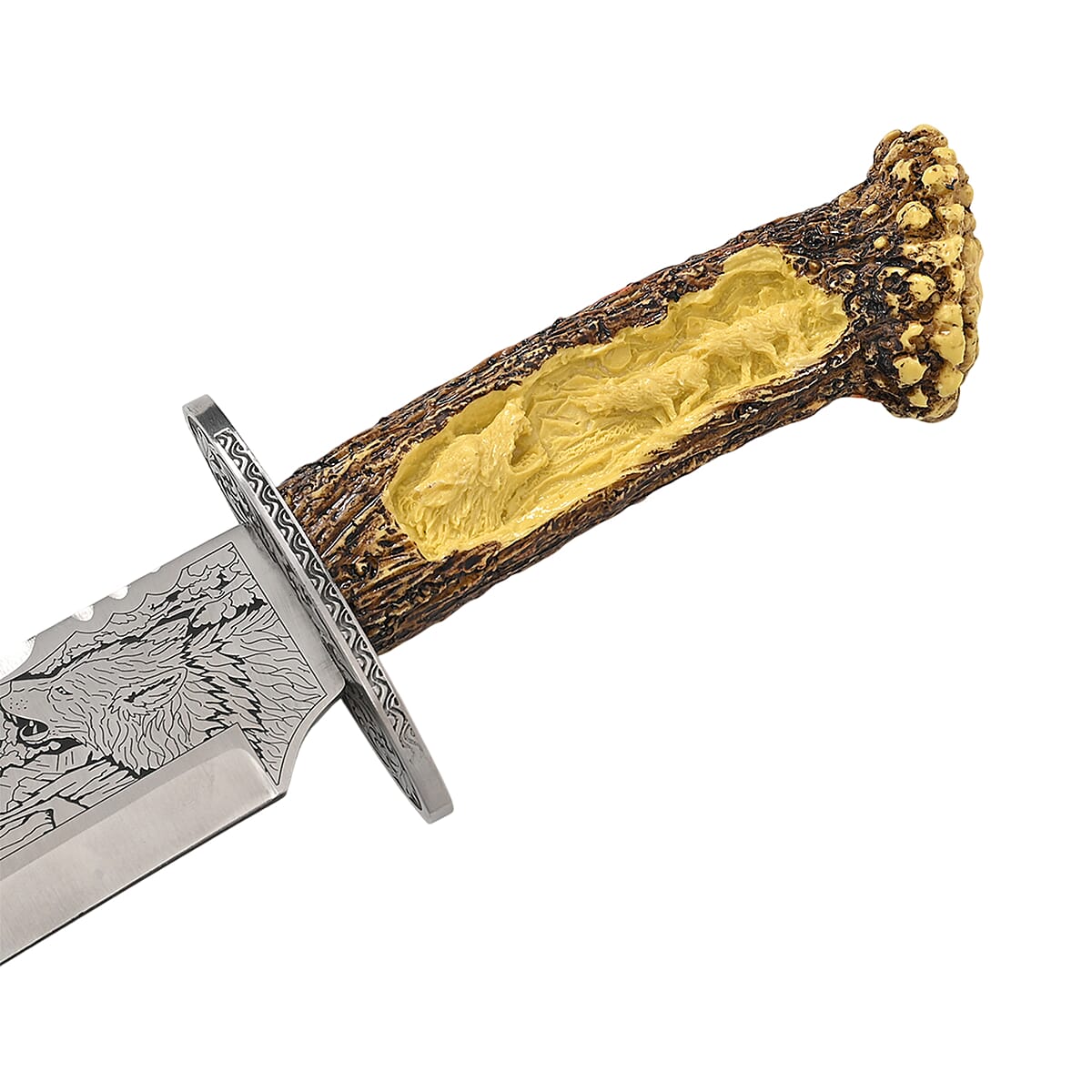 Yellow Wolf Stainless Steel Blade Knife with Holder image number 4
