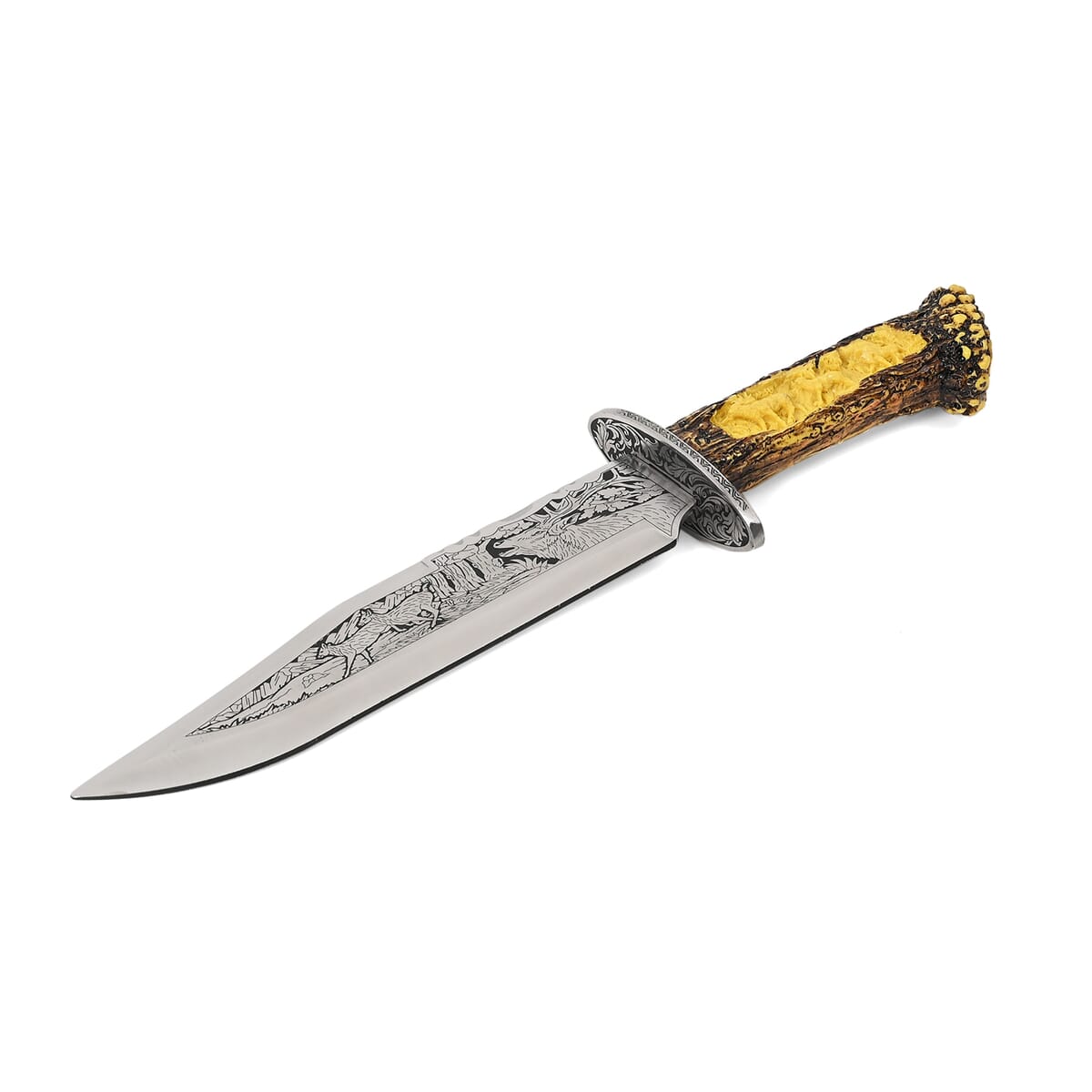 Yellow Wildlife Stainless Steel Blade Knife with Holder image number 2