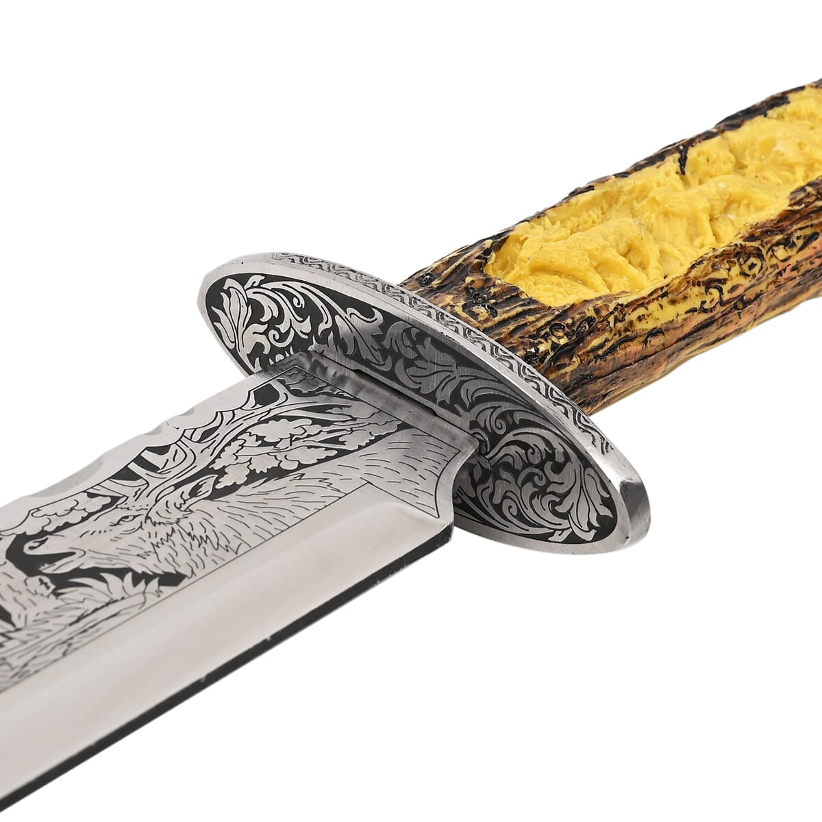 Yellow Wildlife Stainless Steel Blade Knife with Holder image number 3