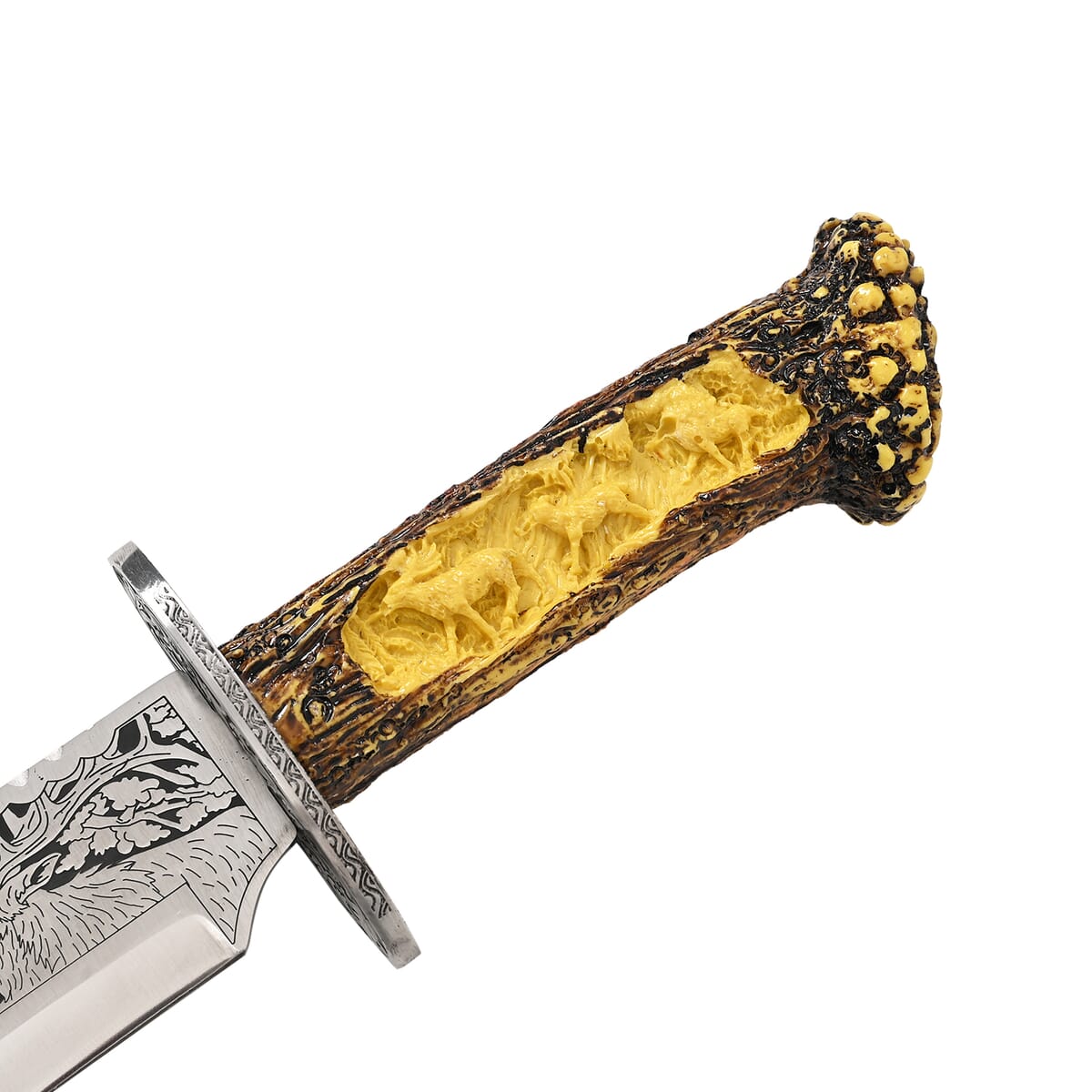 Yellow Wildlife Stainless Steel Blade Knife with Holder image number 4