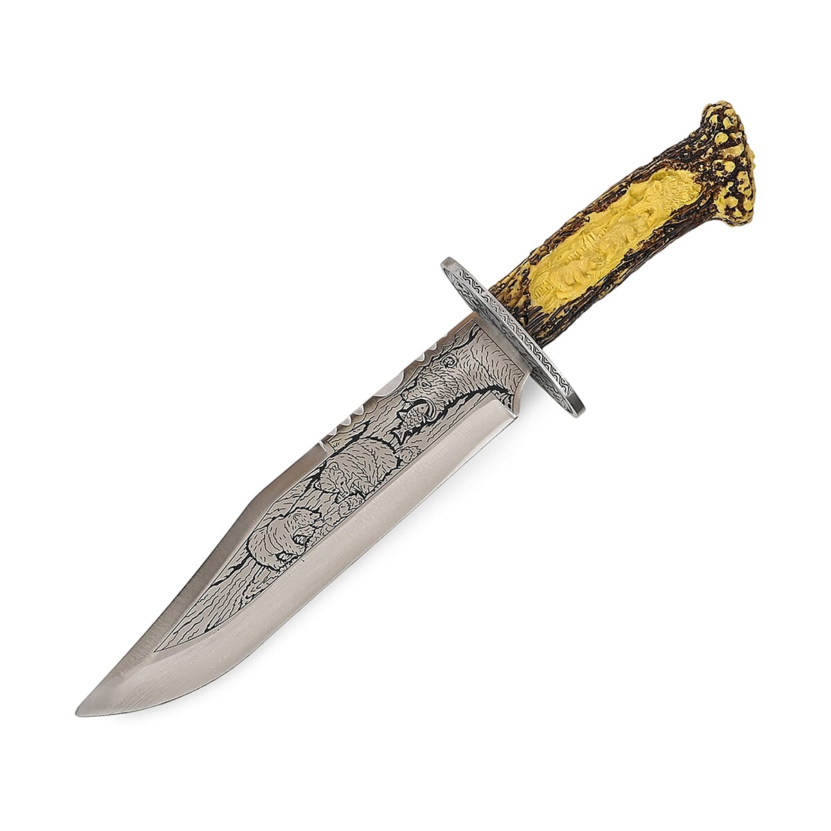 Yellow Bear Stainless Steel Blade Knife with Holder image number 1