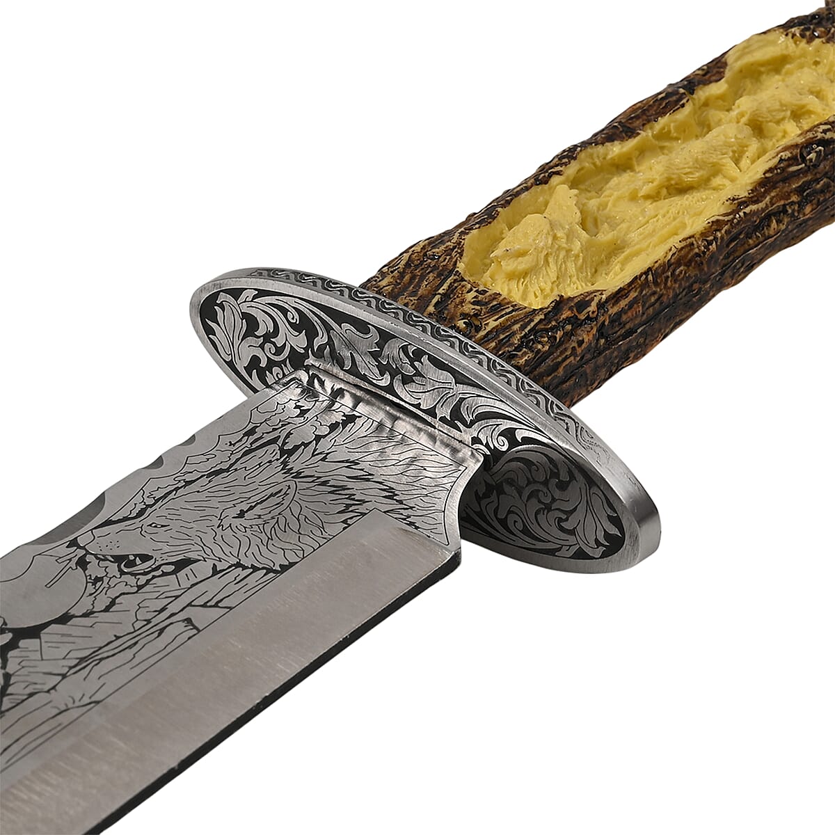 Yellow Bear Stainless Steel Blade Knife with Holder image number 3