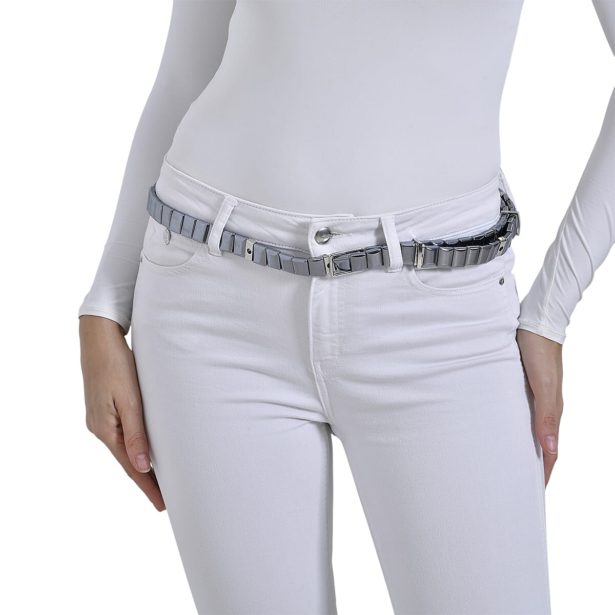 Terahertz 1550.00 ctw Waist Chain in Silvertone 48 Inches image number 1