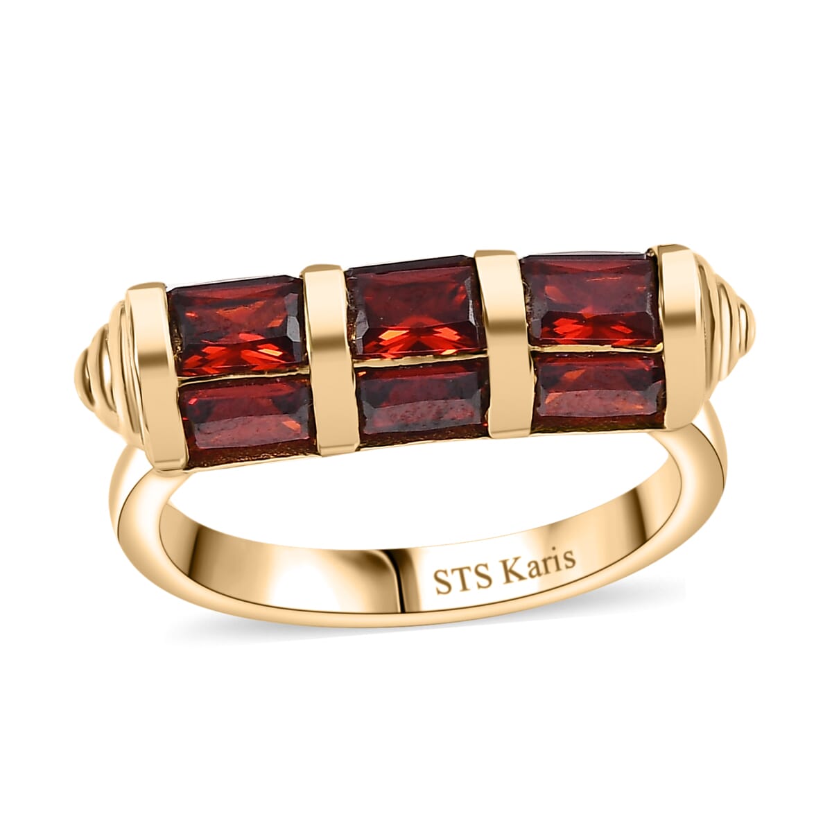 Karis Simulated Red Diamond 4.50 ctw Fancy Ring in 18K YG Plated (Size 6.0) image number 0