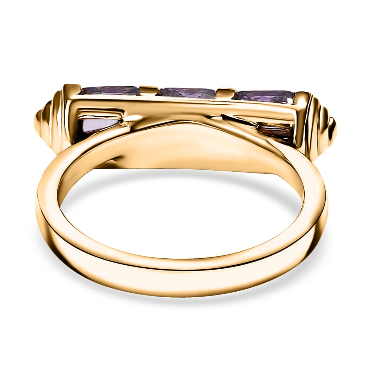 Karis Simulated Purple Diamond 4.50 ctw Fancy Ring in 18K YG Plated (Size 8.0) image number 4