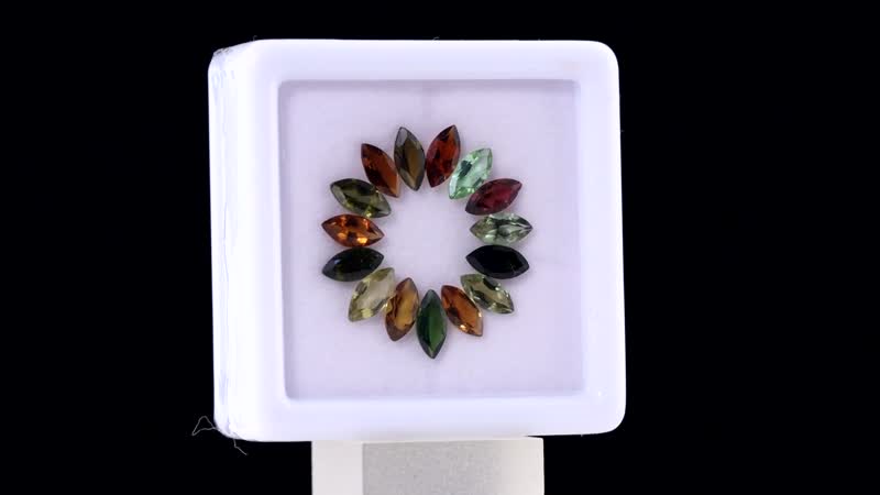 Multi-Tourmaline (Mrq 7x3.5 mm) 5.00 ctw