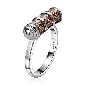 Karis Simulated Champagne Diamond 4.50 ctw Fancy Ring in Platinum Bond (Size 6.0)