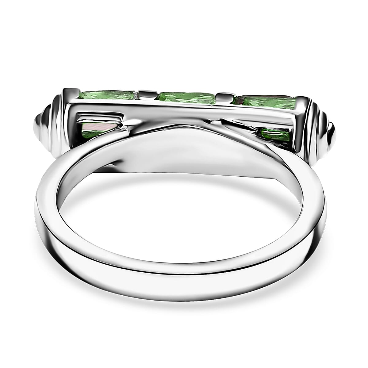 Karis Simulated Green Diamond 4.50 ctw Fancy Ring in Platinum Bond (Size 7.0) image number 4