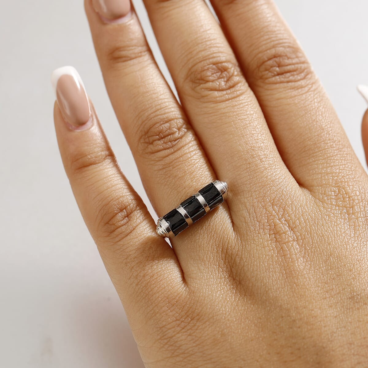 Karis Simulated Black Diamond 4.50 ctw Fancy Ring in Platinum Bond (Size 10.0) image number 2