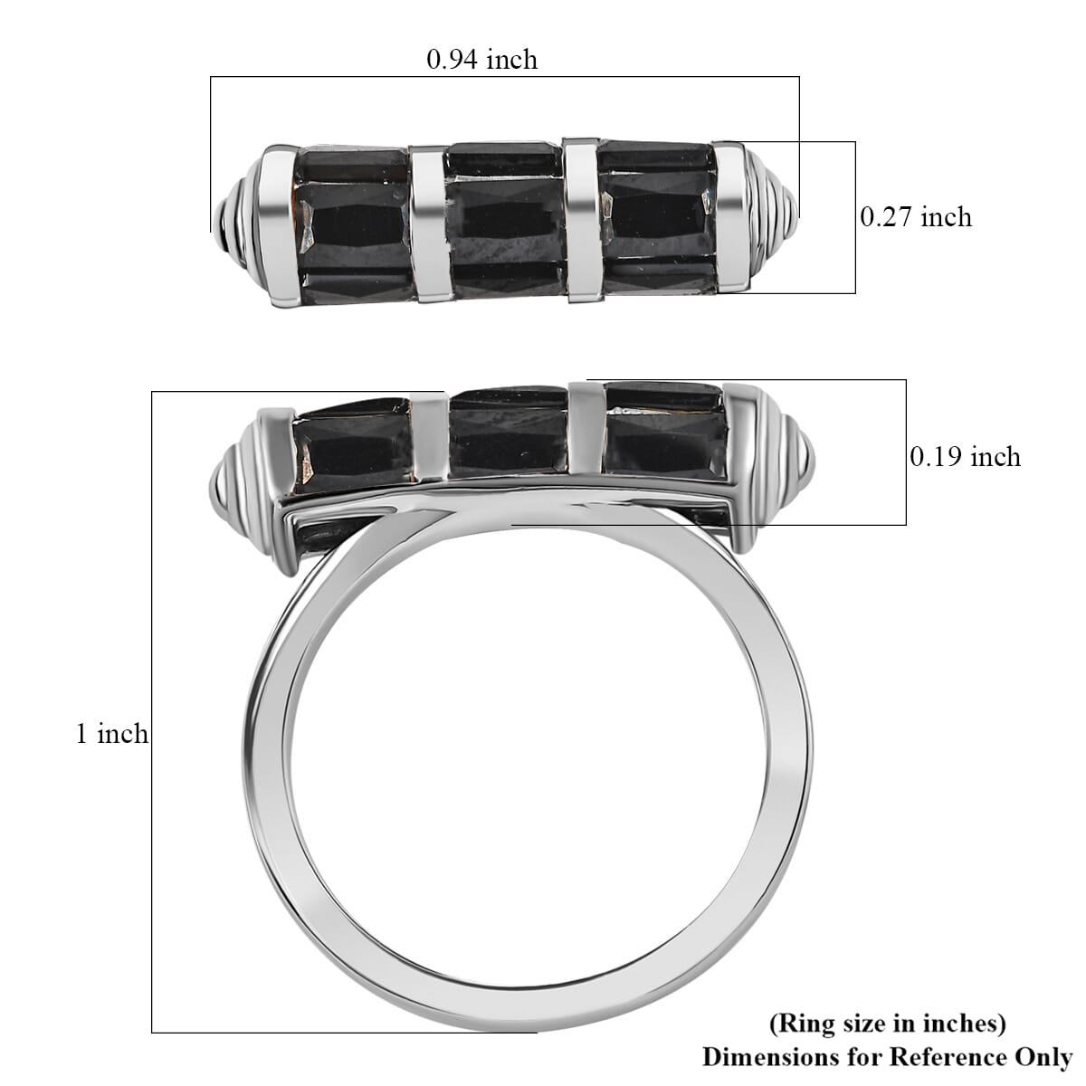 Karis Simulated Black Diamond 4.50 ctw Fancy Ring in Platinum Bond (Size 10.0) image number 5
