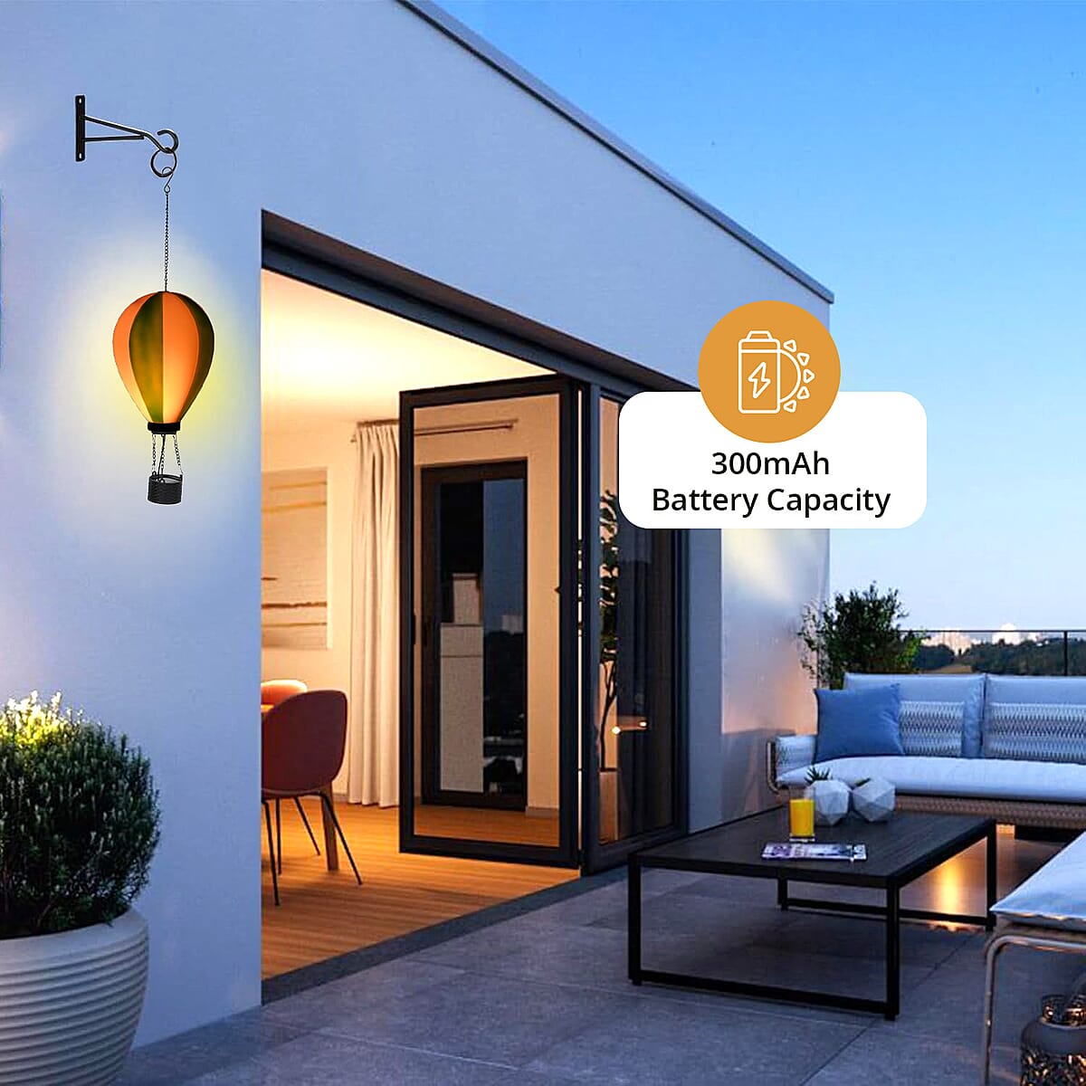 Yellow Hot Air Balloon Solar LED Light image number 3
