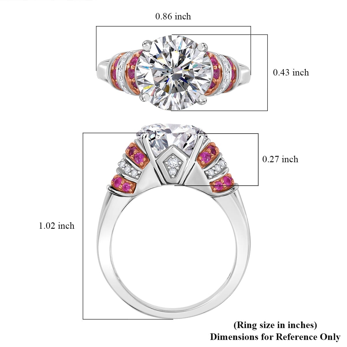 Buy Heart and Arrow Cut Moissanite and Pink Sapphire 3.90
