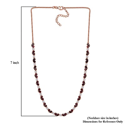 D'Joy Premium Anthill Garnet and White Zircon 11.90 ctw Heart Necklace in 18K Vermeil Rose Gold Over Sterling Silver 18 Inches 