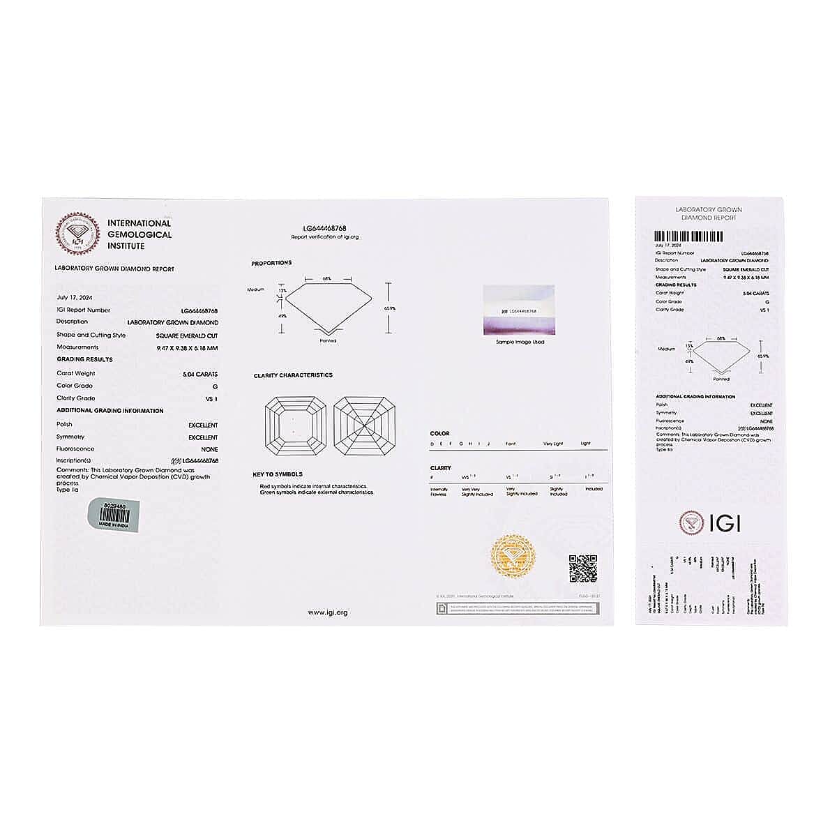 IGI Certified Luxuriant Lab Grown Diamond (VS) Ring in Platinum Over Sterling Silver (Size 10.0) 5.00 ctw