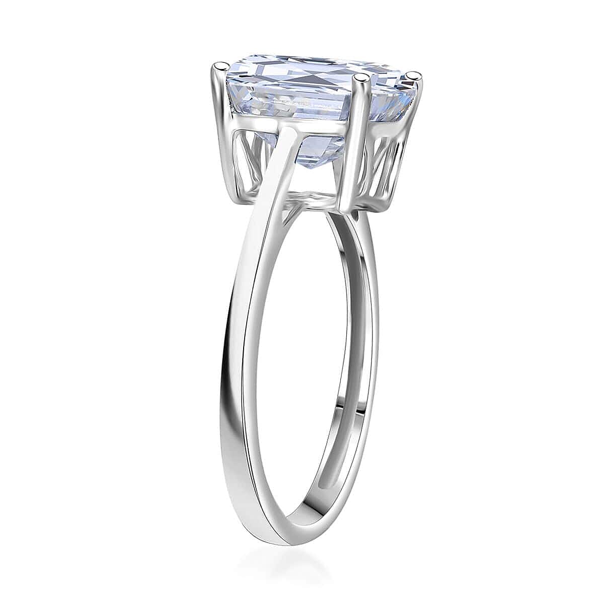 IGI Certified Luxuriant Lab Grown Diamond (VS) Ring in Platinum Over Sterling Silver (Size 7.0) 5.00 ctw image number 3