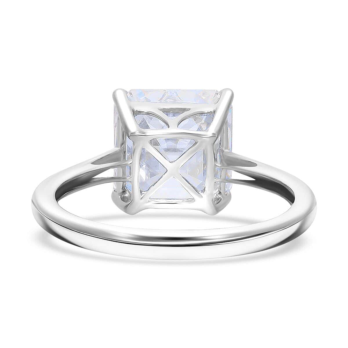 IGI Certified Luxuriant Lab Grown Diamond (VS) Ring in Platinum Over Sterling Silver (Size 7.0) 5.00 ctw image number 4