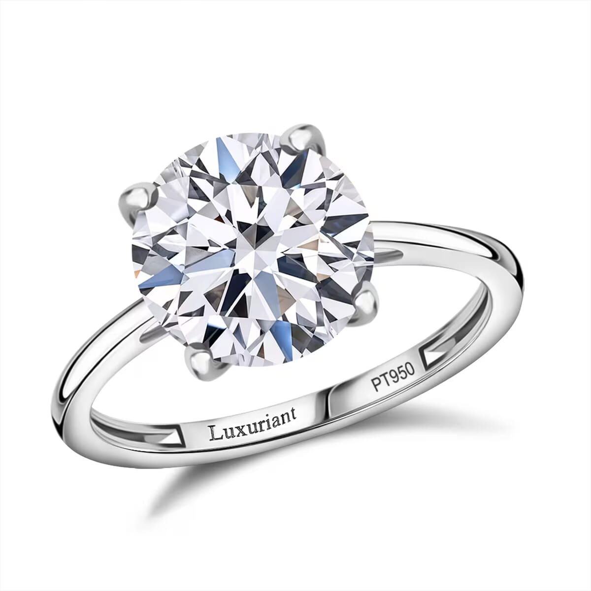 IGI Certified Luxuriant Lab Grown Diamond (VS) Ring in Platinum Over Sterling Silver (Size 7.0) 5.00 ctw image number 0