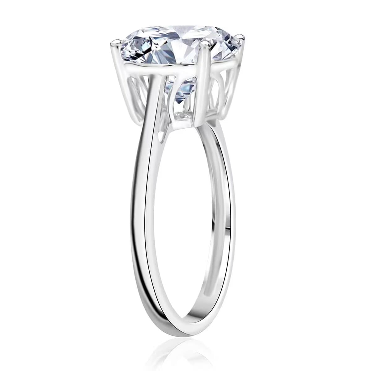 IGI Certified Luxuriant Lab Grown Diamond (VS) Ring in Platinum Over Sterling Silver (Size 7.0) 5.00 ctw image number 8