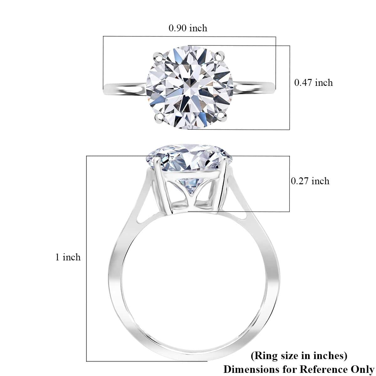 IGI Certified Luxuriant Lab Grown Diamond VS 5.00 ctw Ring in Platinum Over Sterling Silver (Size 8.0) image number 5