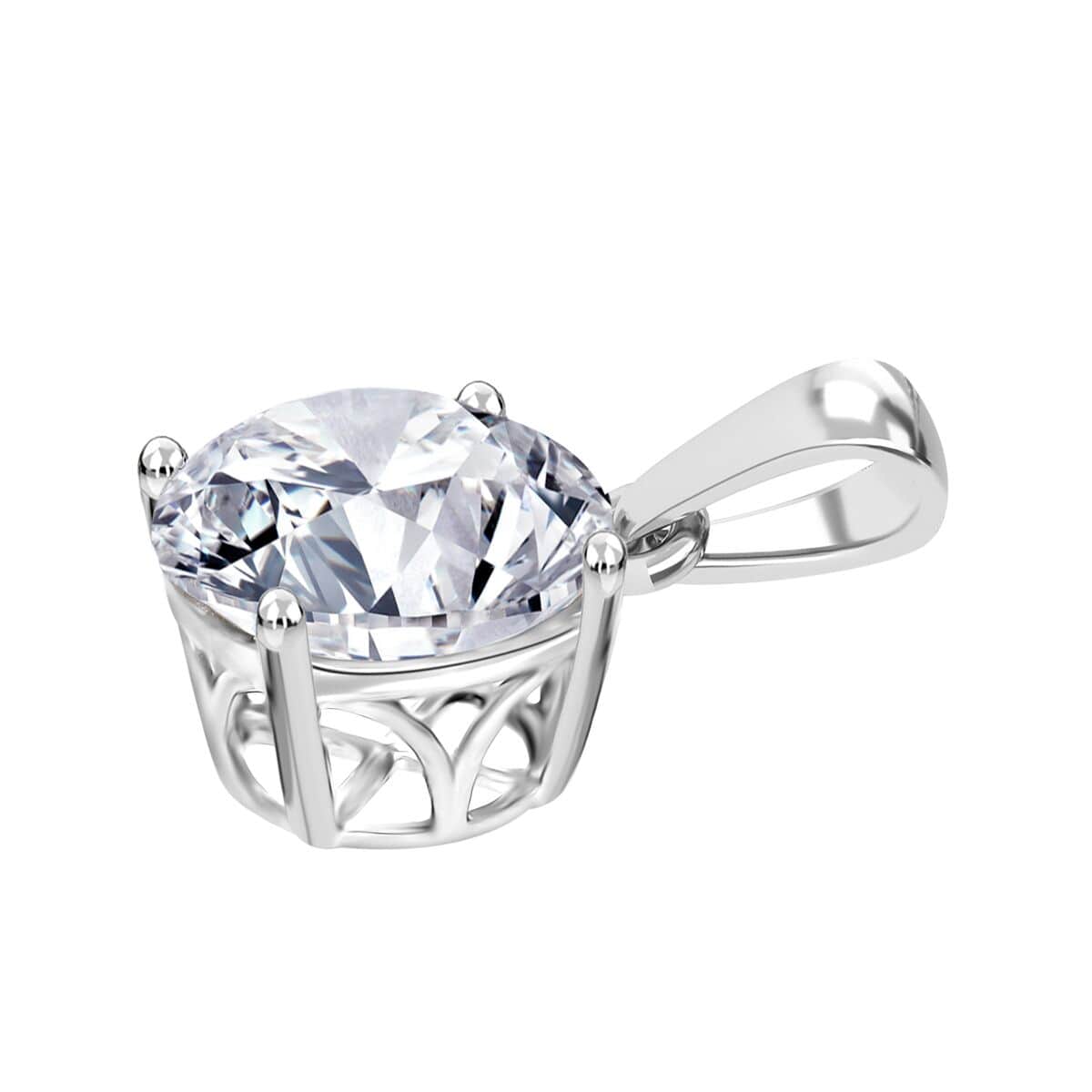 IGI Certified Luxuriant Lab Grown Diamond VS 5.00 ctw Pendant in Platinum Over Sterling Silver image number 3