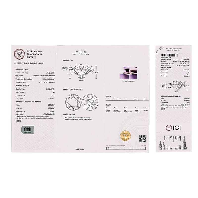 IGI Certified Luxuriant Lab Grown Diamond VS 5.00 ctw Pendant without Chain in Platinum Over Sterling Silver