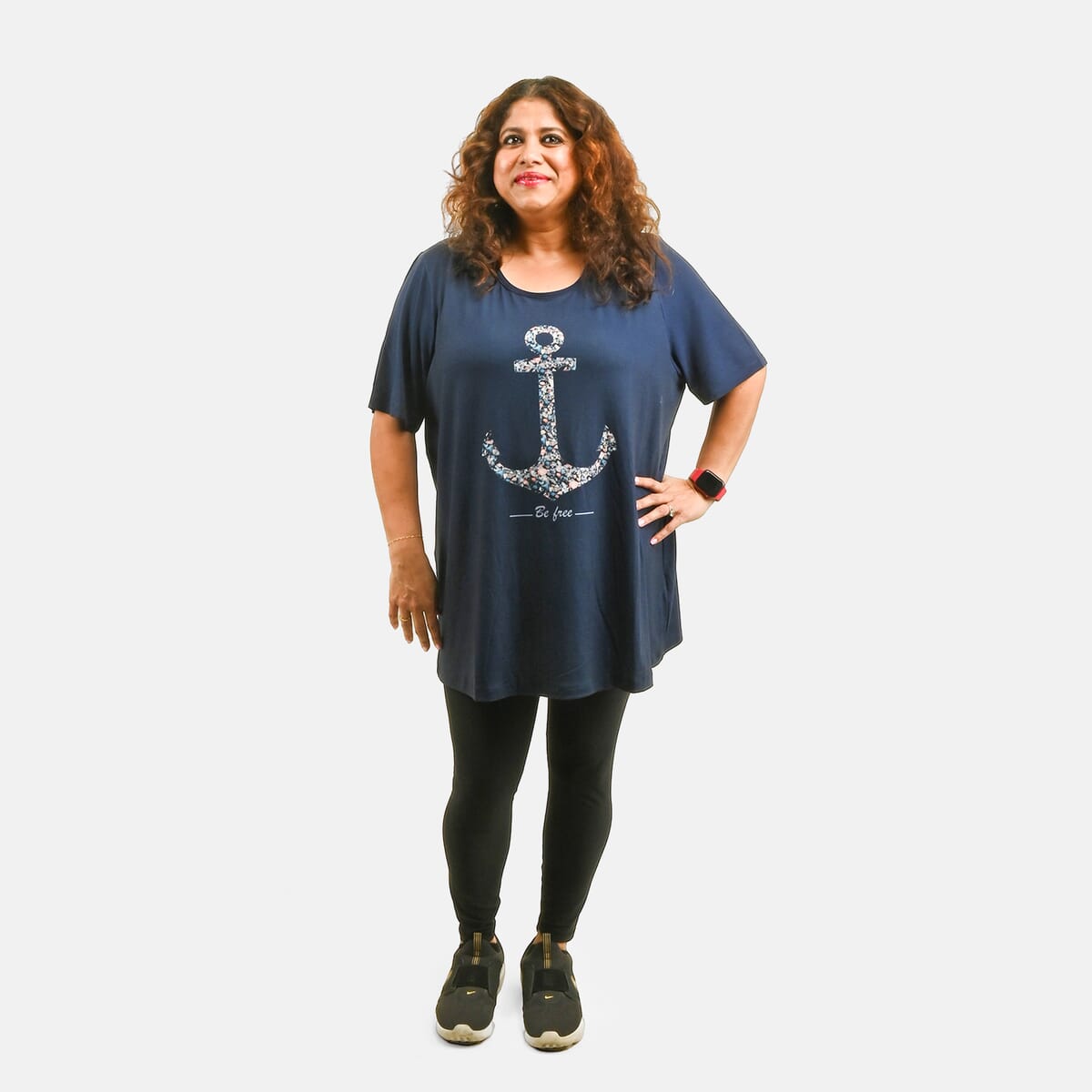 Navy Anchor Oversized Shirt - S image number 0