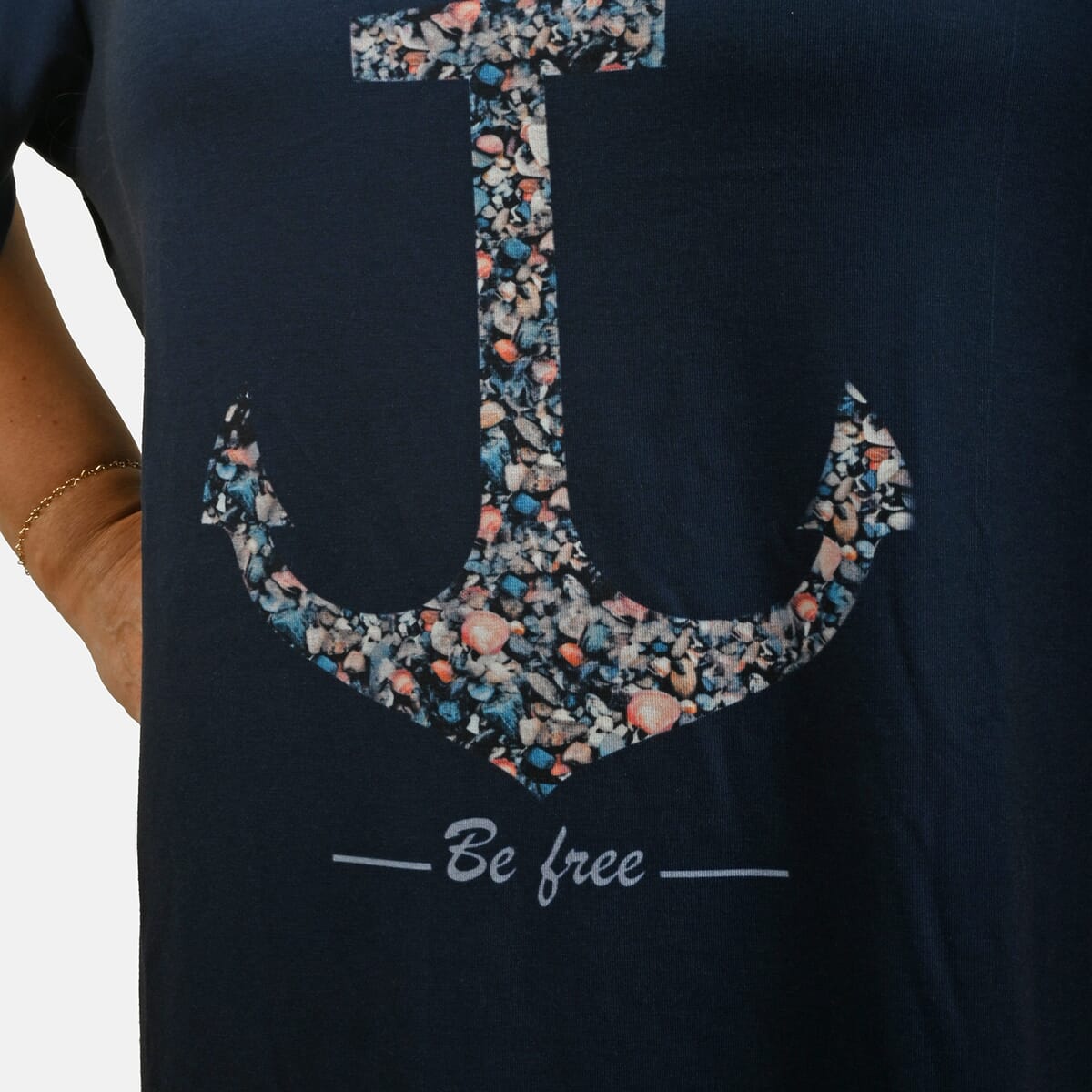 Navy Anchor Oversized Shirt - S image number 4
