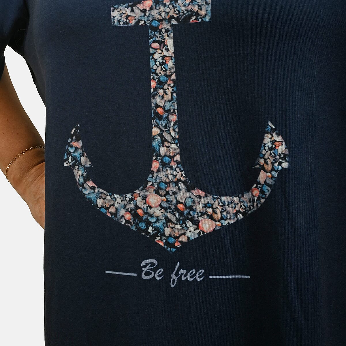 Navy Anchor Oversized Shirt - M image number 4