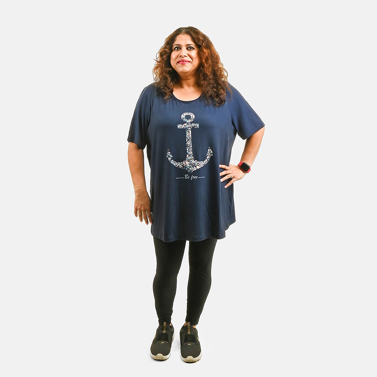 Navy Anchor Oversized Shirt - L image number 0