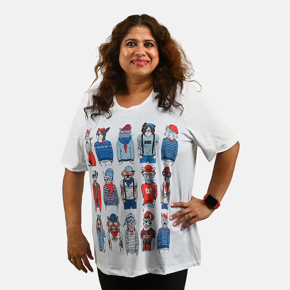 White Pets Oversized Shirt-M image number 3