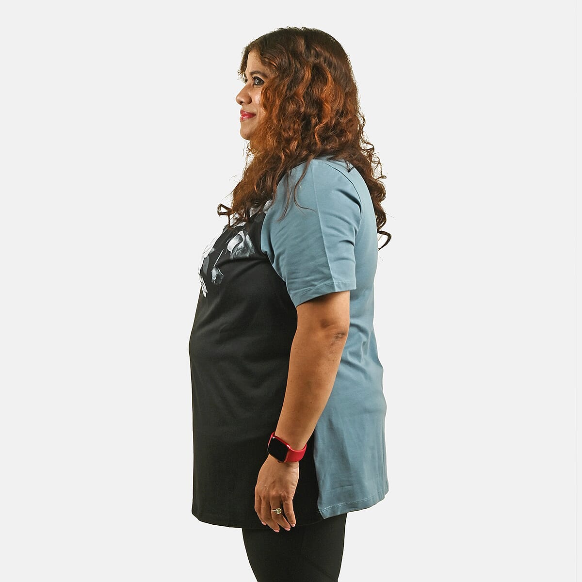 Black Floral Oversized Shirt - XL image number 2