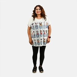 White Sailor Dogs Oversized Shirt-S