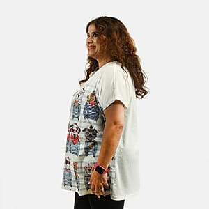 White Sailor Dogs Oversized Shirt-S