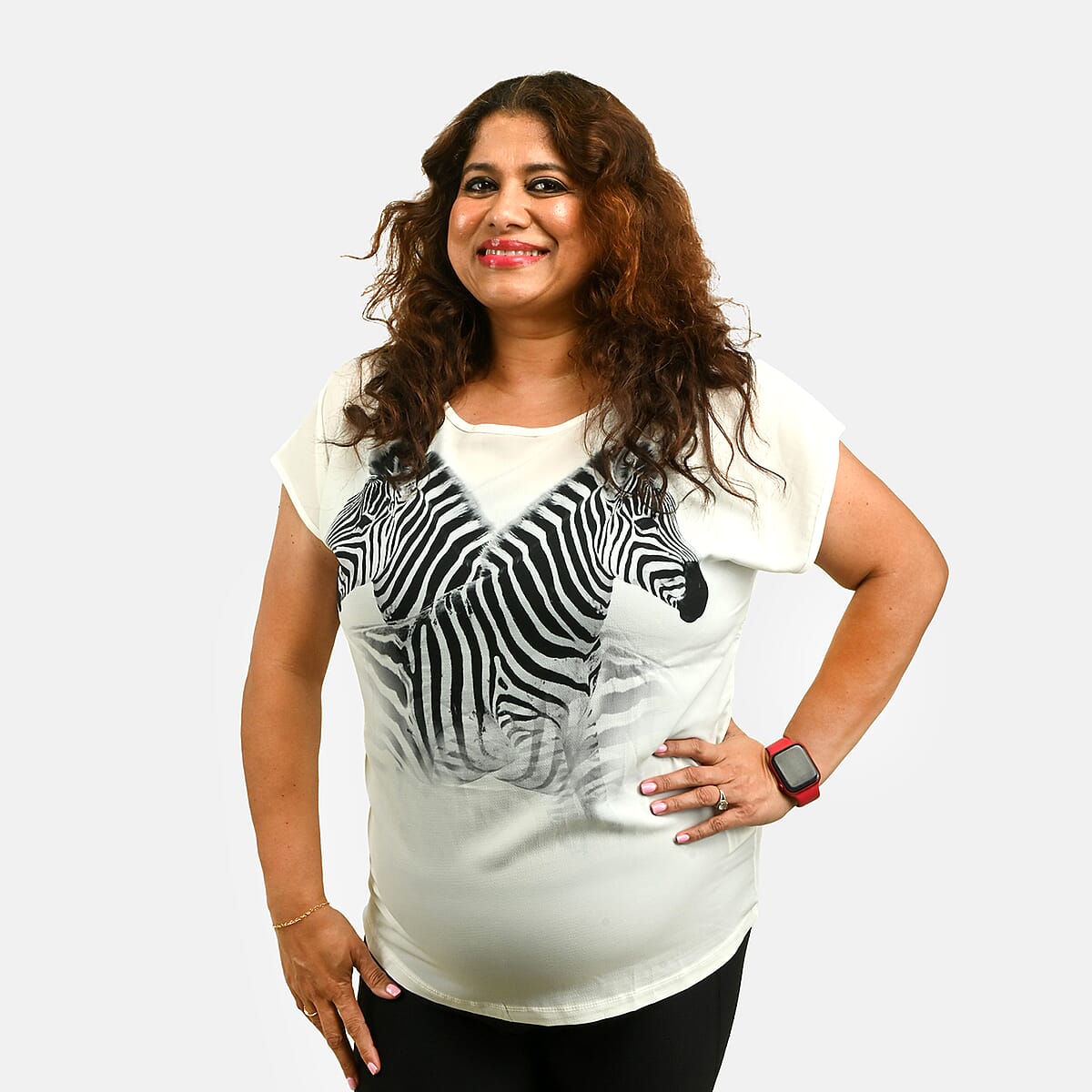 White Zebra Oversized Shirt-M image number 3