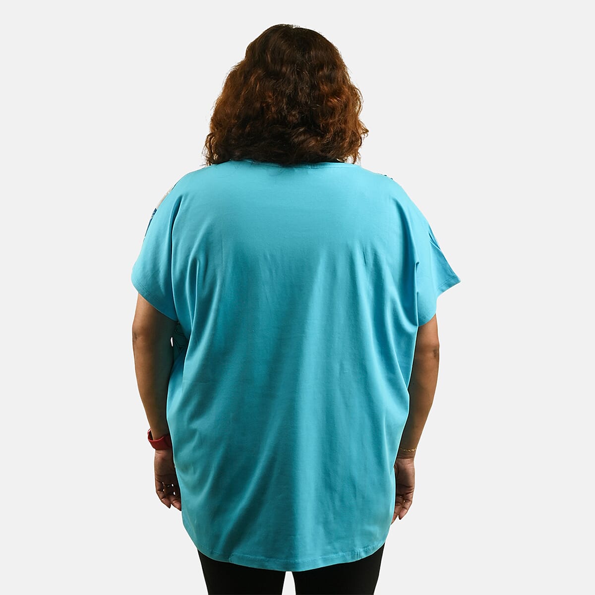Teal Mandala Oversized Shirt-S image number 1