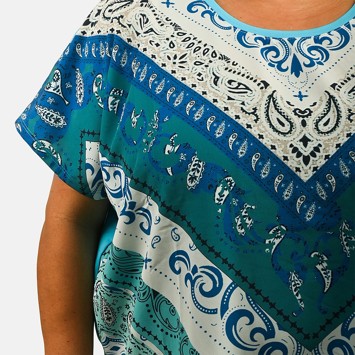 Teal Mandala Oversized Shirt-XXL image number 4