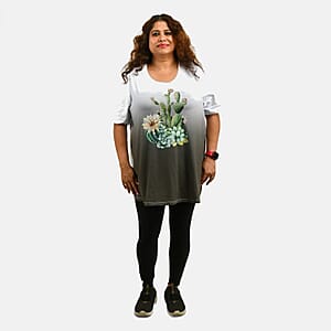 Ombre Cactus Oversized Shirt-XL