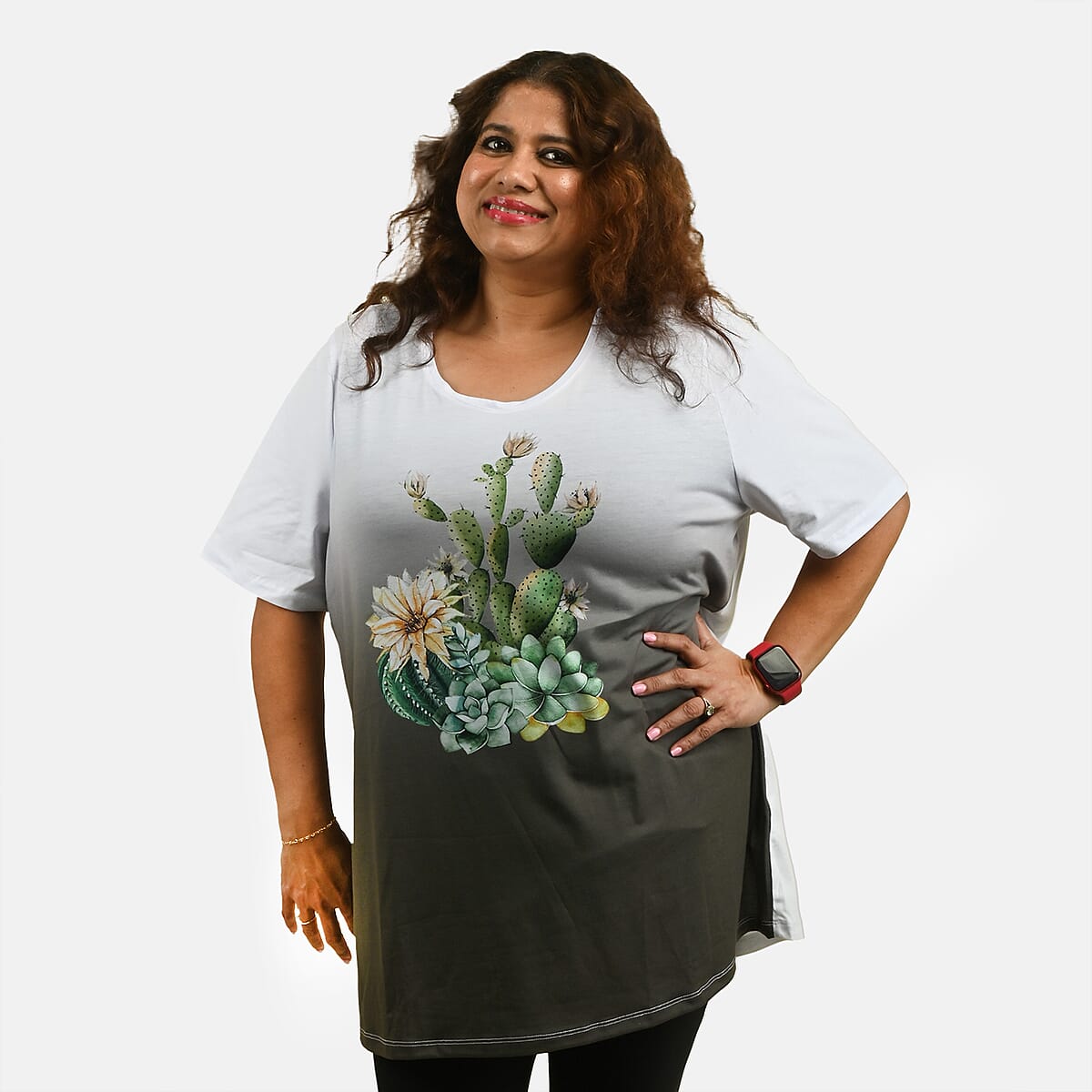 Ombre Cactus Oversized Shirt-XL image number 3